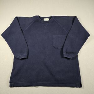 Eddie Bauer Vintage Women's Blue Knit Pullover Sweater Medium Front Pocket